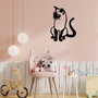 Wallity Cat 2 Metal Decor Negro